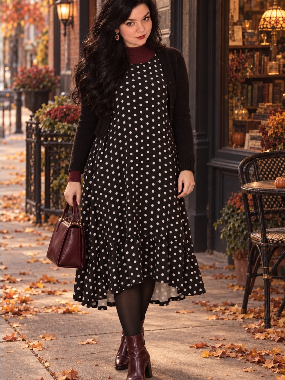 Breakfast At Tiffany’s Black & White Polka Dot Sleeveless Ruffle Hem Dress S